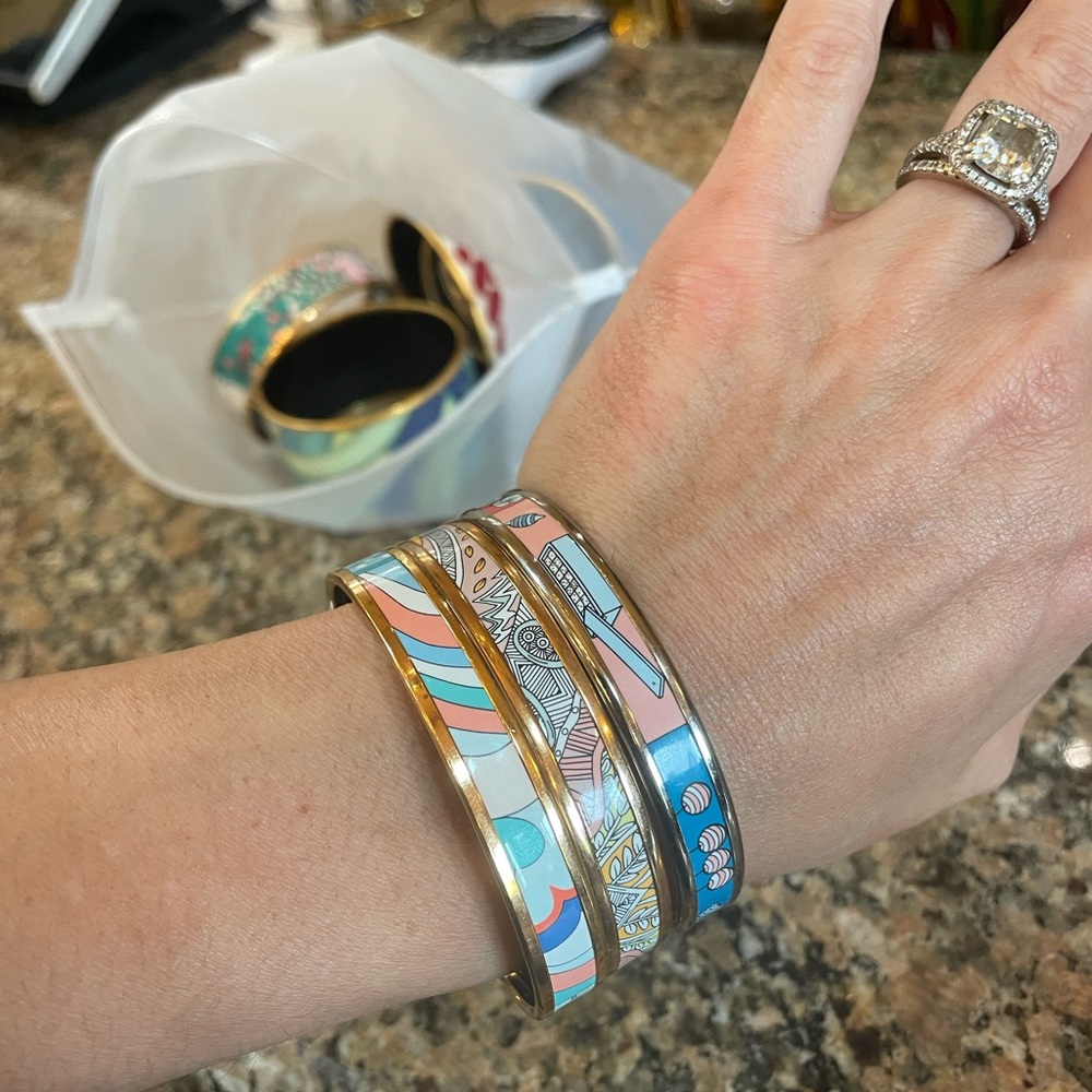 Hermes Blue and Pink Bracelet Set